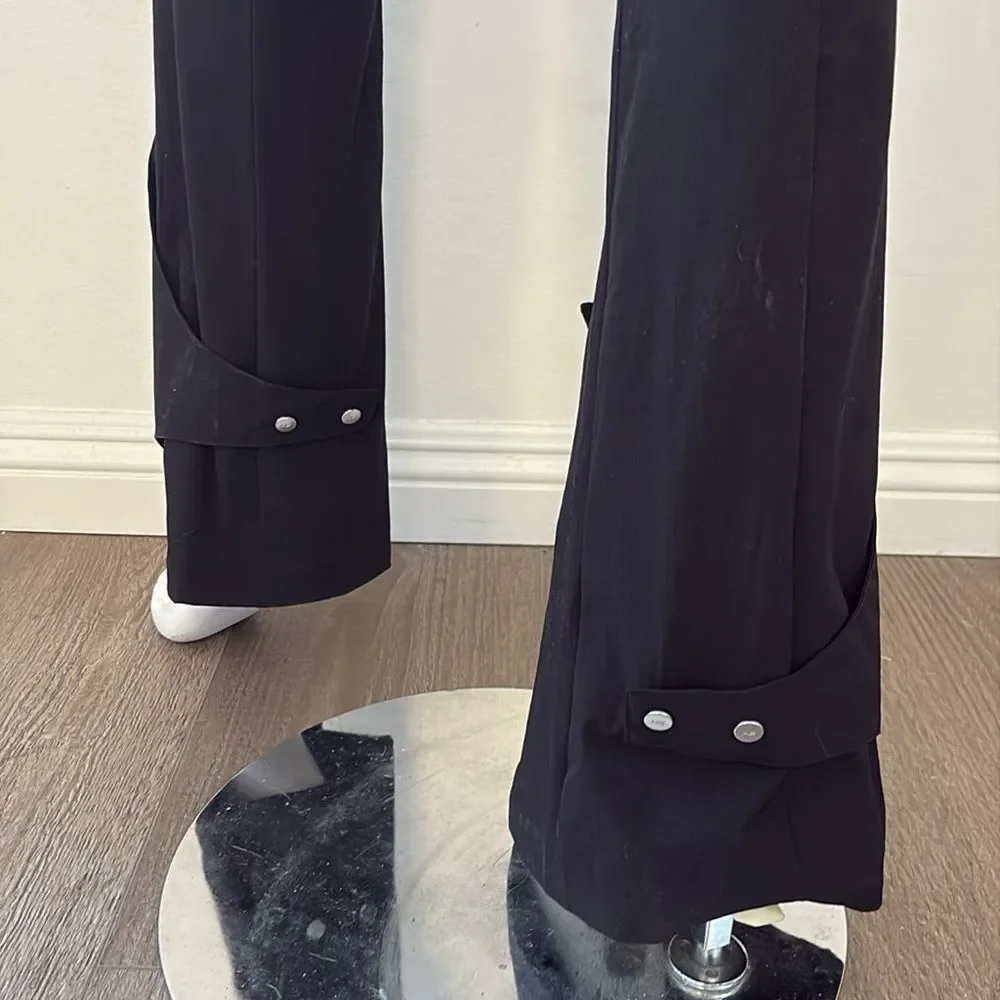 Heliot Emil Moraine Slim Fit Bootcut Trouser Pant Snap Cuff Zipper Details DK 36 - Picture 9 of 14